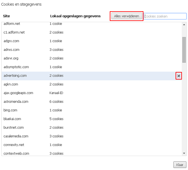 Cookies verwijderen in Chrome, Firefox, Explorer en Safari browsers