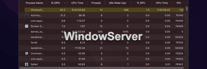 WindowServer Mac: Probleem met hoog CPU-gebruik
